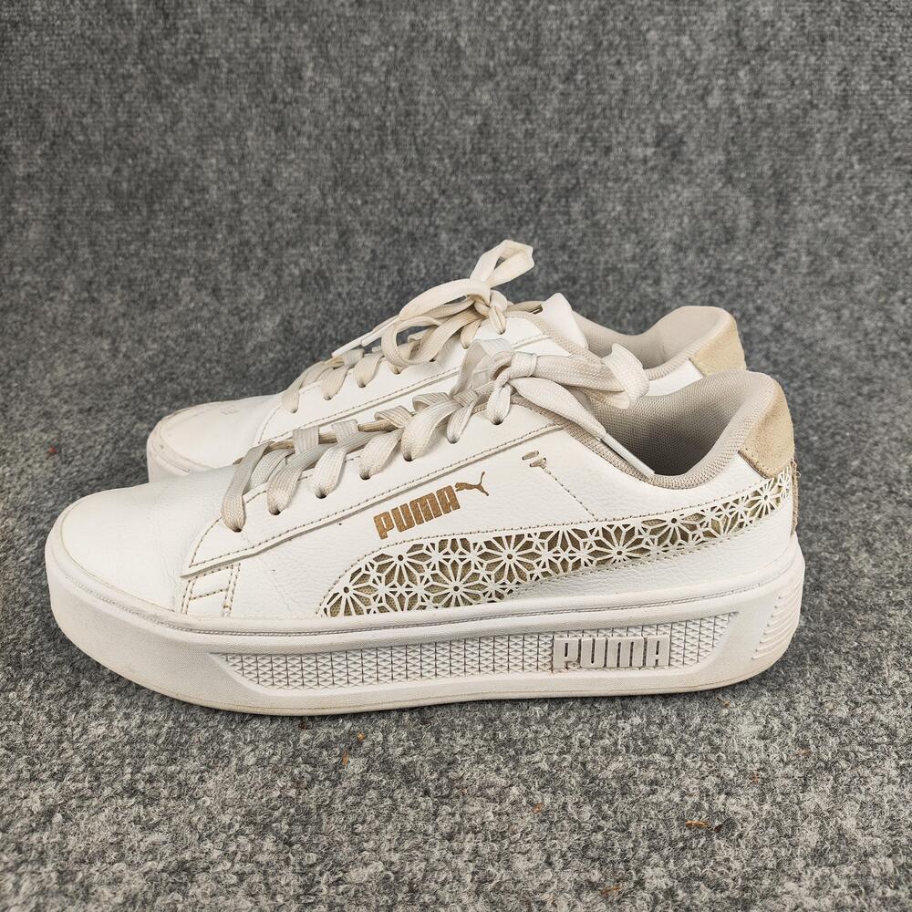 Puma Shoes Womens Size 9 White Floral Platform Low Top Sneakers 389403-01